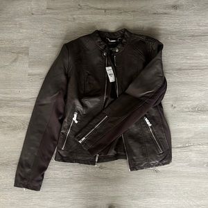 NWT Express brown faux leather jacket!